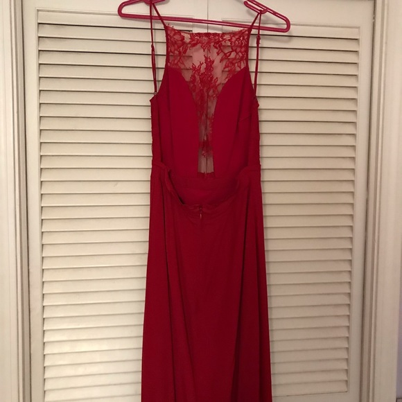 Lulus bright red prom dress! - Picture 7 of 8